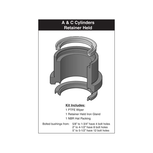 Miller - After Market Parts Hydraulic Cylinder Repair Kit- 2 Pneumatic Rod Kits, Iron Glands 051-KR010-200 - main